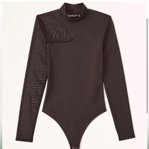 Abercrombie asymmetrical bodysuit with mesh detailing
